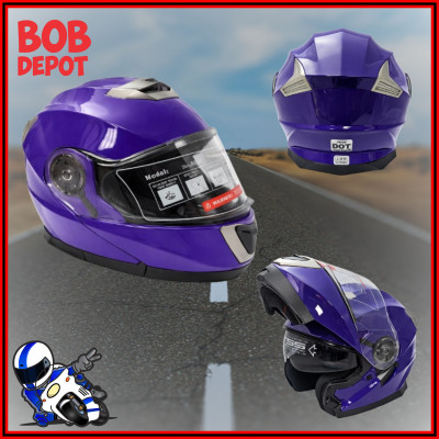Casque de Moto Modulaire - Mauve