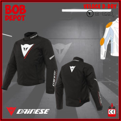 Manteau de Moto VELOCE D-DRY® - Noir/Blanc/Rouge Lave
