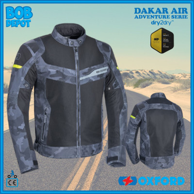 Manteau de Moto DAKAR D2D AIR MS - Gris Camo