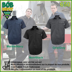 Chemise de Travail Manches Courtes - Boutons en Plastique