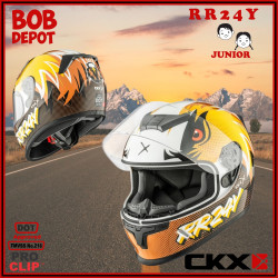 Casque de Moto Intégral RR24Y HAWK Junior - Brun/Jaune