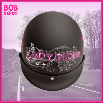 Demi-Casque de Moto Beanie PINK LADY RIDER