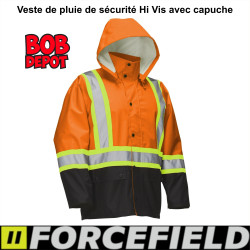 Veste de pluie de sécurité avec capuche - Hi-Viz