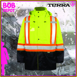 Veste/Manteau de Pluie Oxford 300 - Hi-Viz