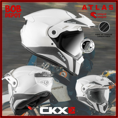 Casque de Moto/Adventure/Hors-Route ATLAS - Carbone Blanc