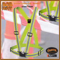 Ceinture/Bretelle de Sécurité Ajustable - Jaune/Hi-Viz
