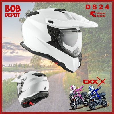 Casque de Moto/Adventure/Hors-Route DS24 - Blanc