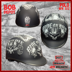 Demi-Casque Polo RIDE OR DIE SKULL - Noir Mat