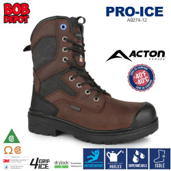 Bottes Travail 8'' Isolées PRO-ICE - Semelle Antidérapante