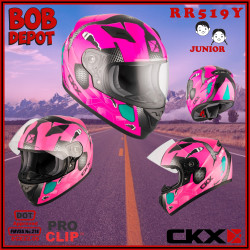 Casque de Moto Intégral RR519Y COSMOS Junior - Rose