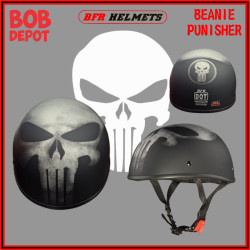 Demi-Casque Moto Beanie PUNISHER SKULL