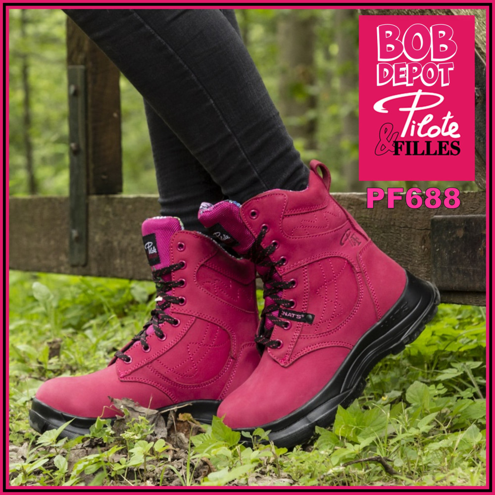 Bottes de best sale travail rose