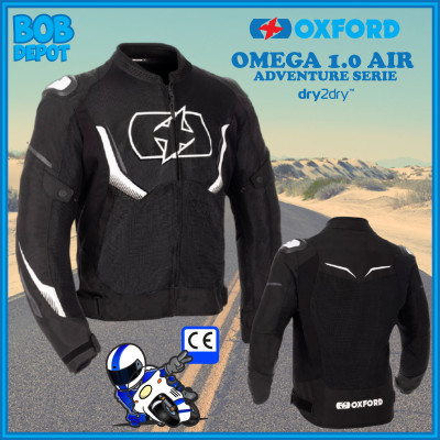 Manteau de Moto Omega 1.0 AIR - Noir/Blanc