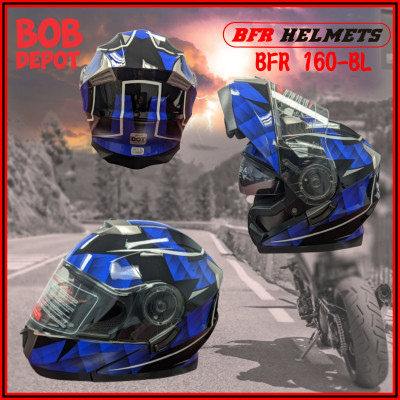 Casque de Moto Modulaire - BLUE GRAPHIC