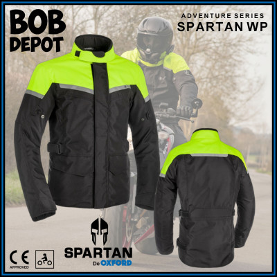 Manteau Moto SPARTAN WP Long - Noir/Fluo