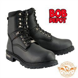 Bottes de Moto 7'' en Cuir - Noir