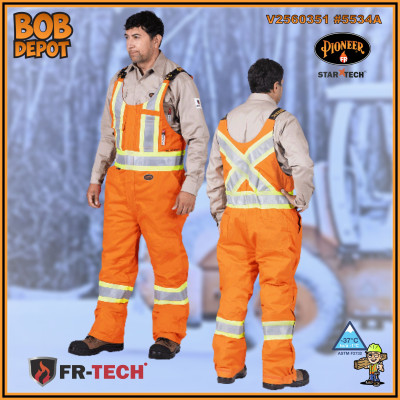 Salopette de Sécurité Doublée Ignifuge FR - Orange/Hi-Viz