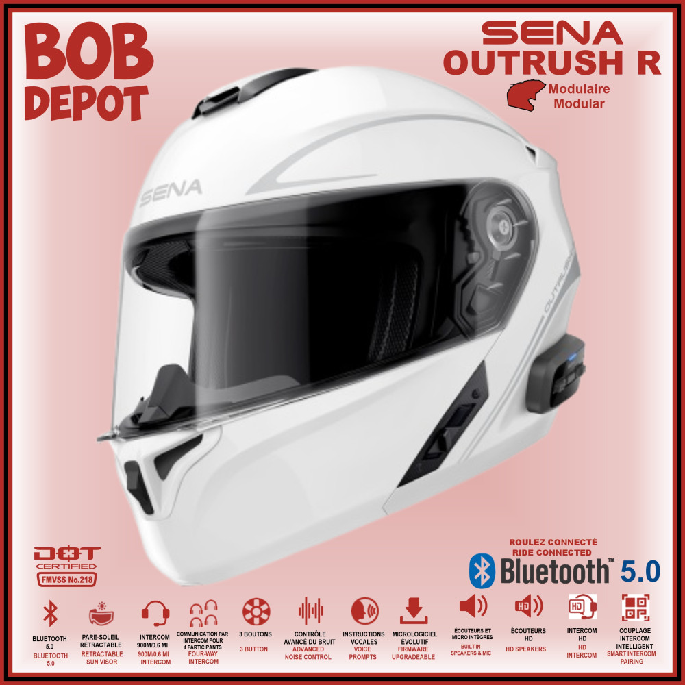 Casque Modulable Moto Sena Outrush R Bluetooth Avec Intercom