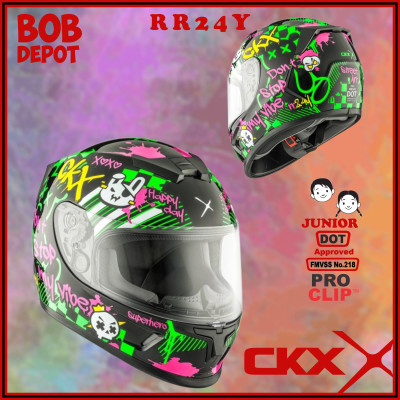 Casque de Moto Intégral RR24Y STREET Junior - Noir Graphique