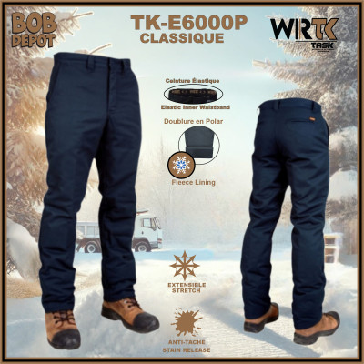Pantalon de Travail Extensible Doublé en Polar