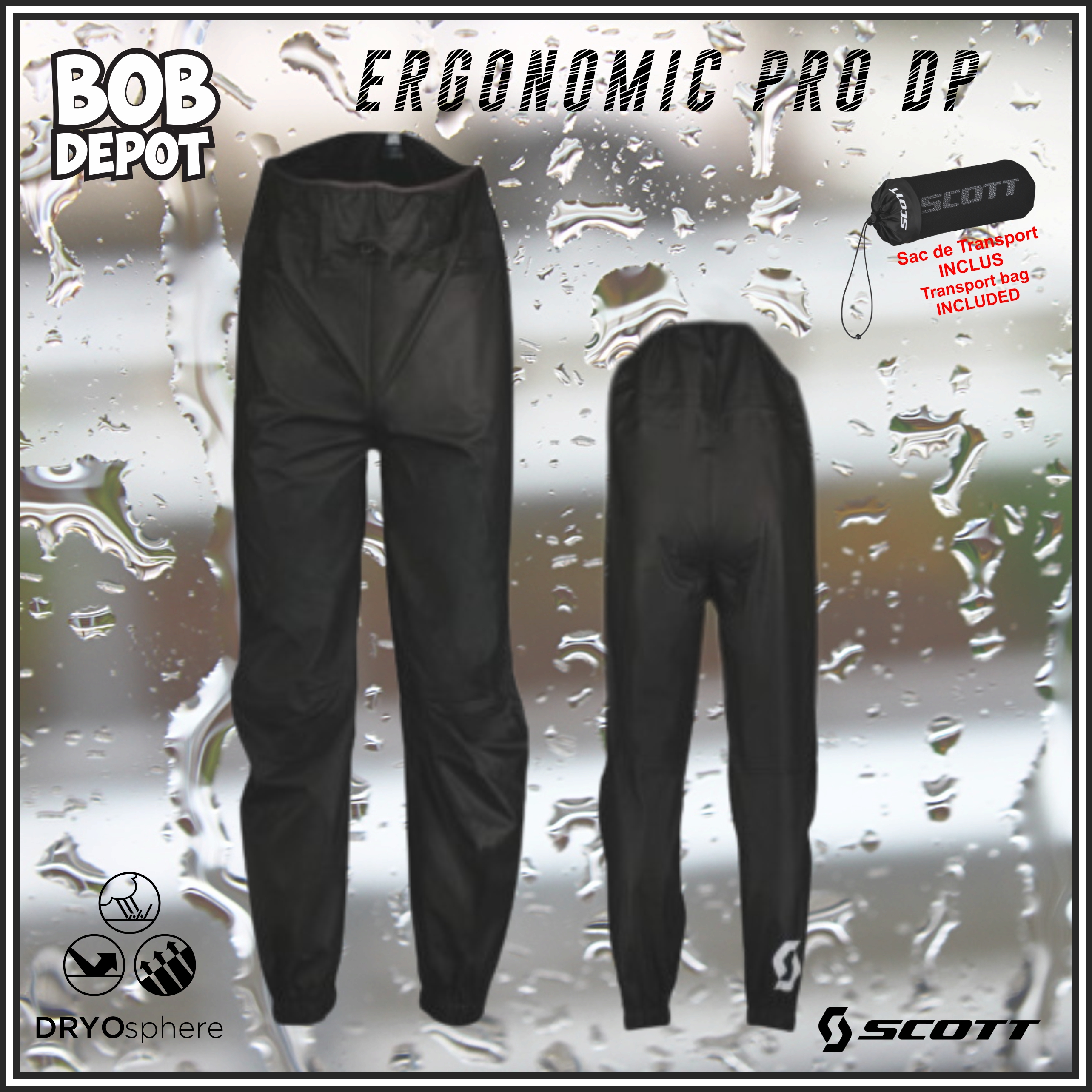 Pantalon de Pluie ERGONOMIC PRO DP - Noir