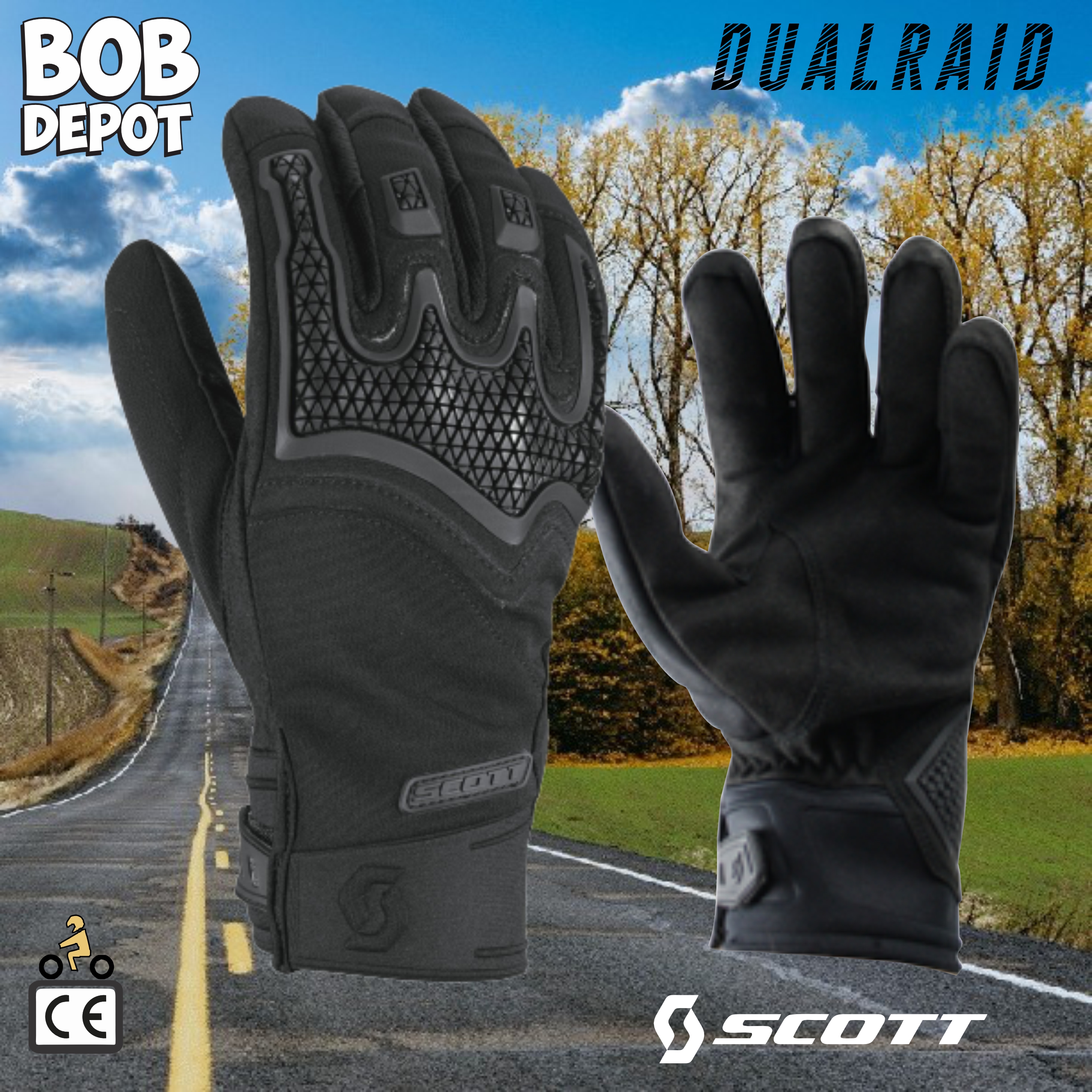 Gants de Moto DUALRAID - Noir