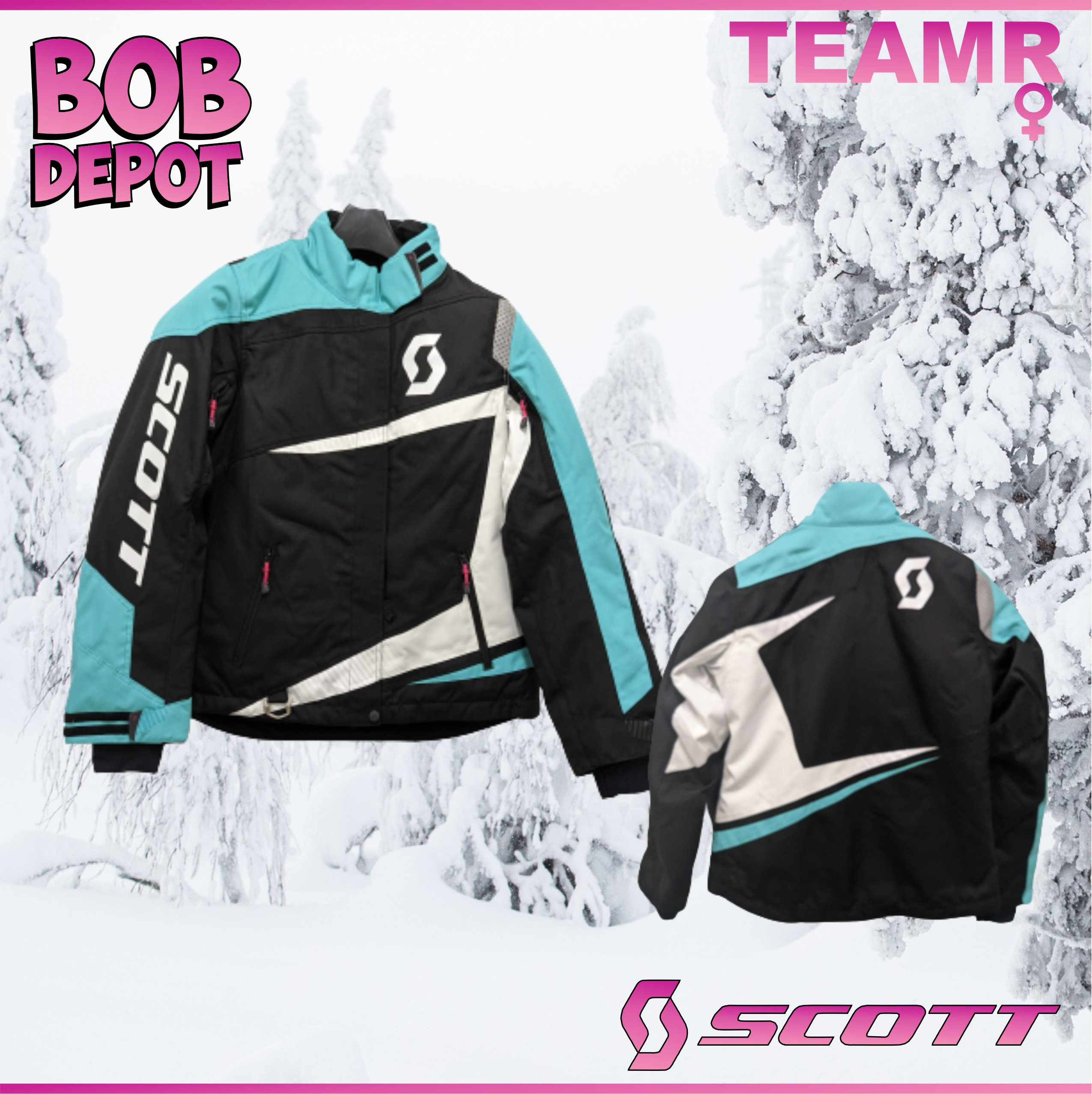 Manteau de Motoneige TEAM R - Noir/Turquoise