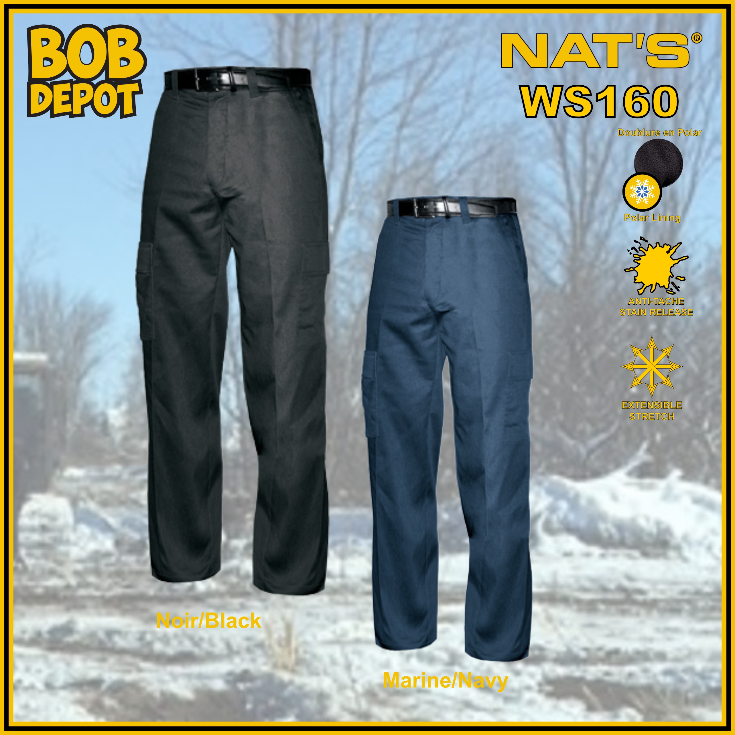 Pantalon de Travail Doublé en Polar - Extensible