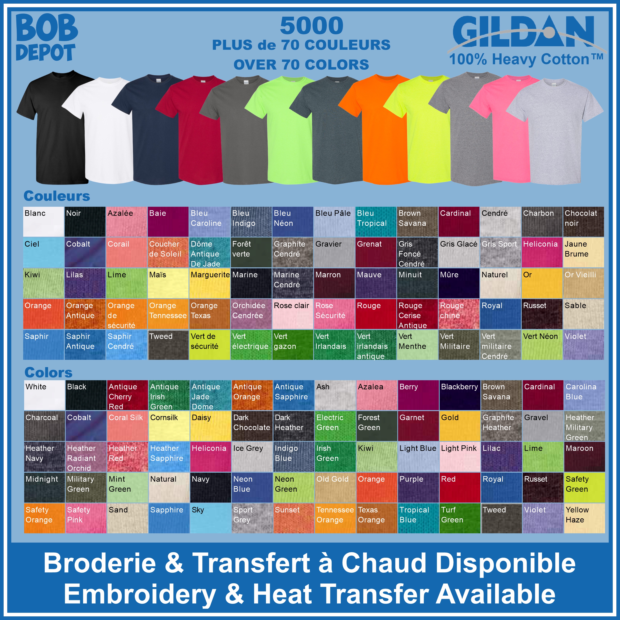 T-Shirts 100% Coton Supérieur