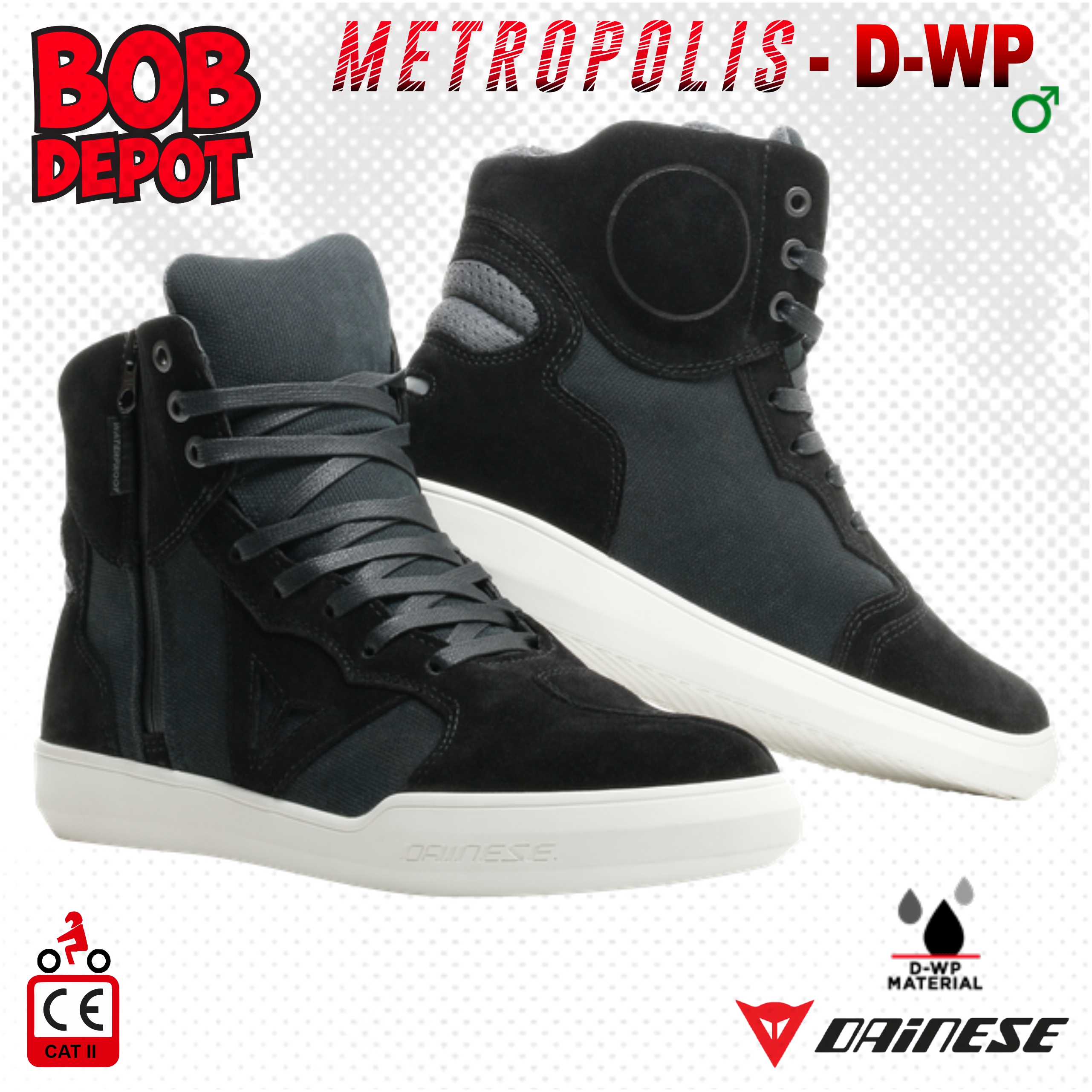 Chaussures de Moto METROPOLIS D-WP® - Noir/Anthracite