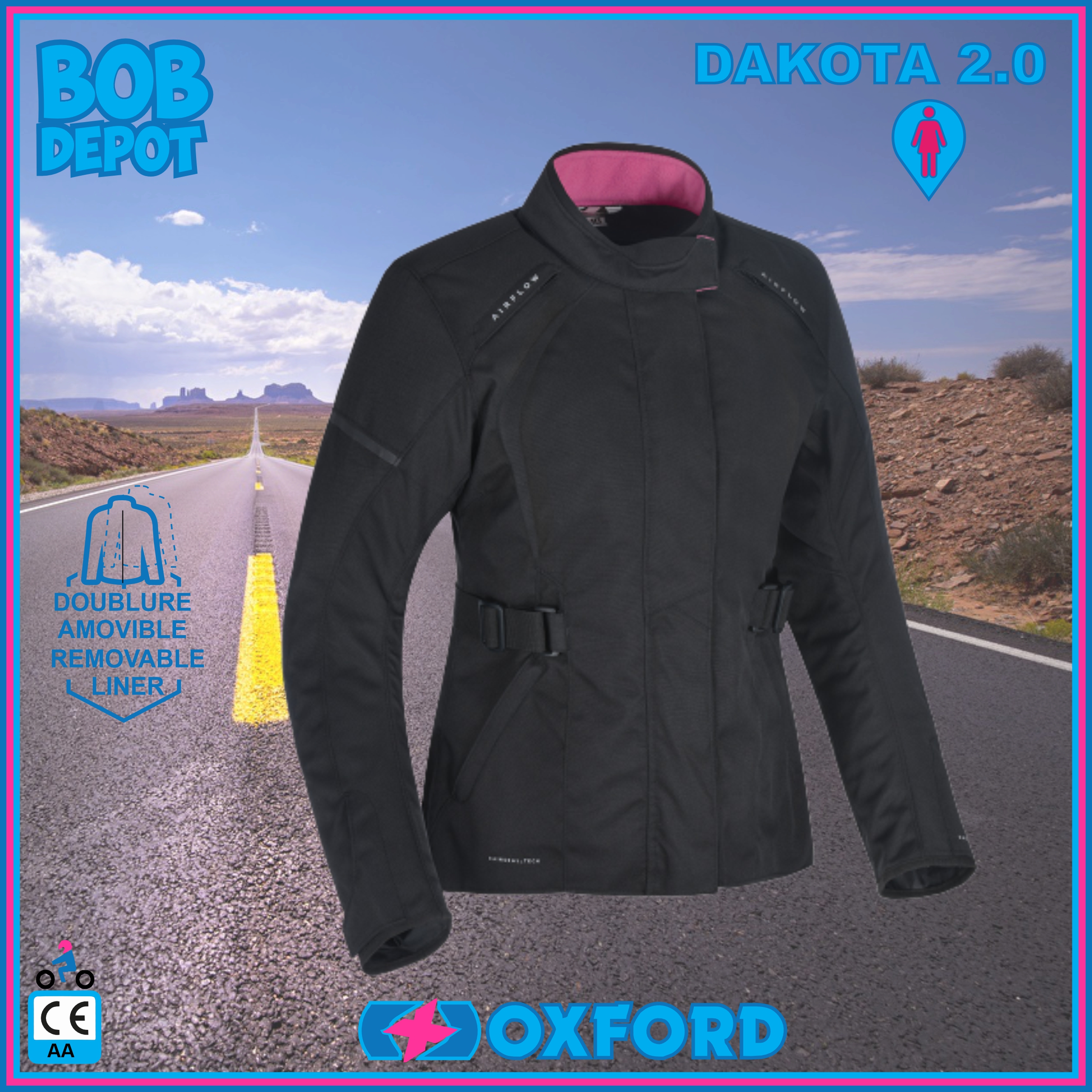 Manteau de Moto Dakota 2.0 - Noir