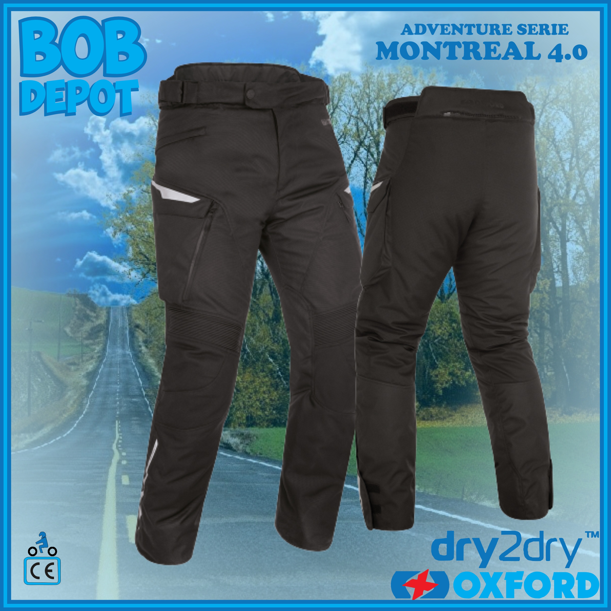 Pantalon de Moto MONTRÉAL 4.0 Dry2Dry - Noir