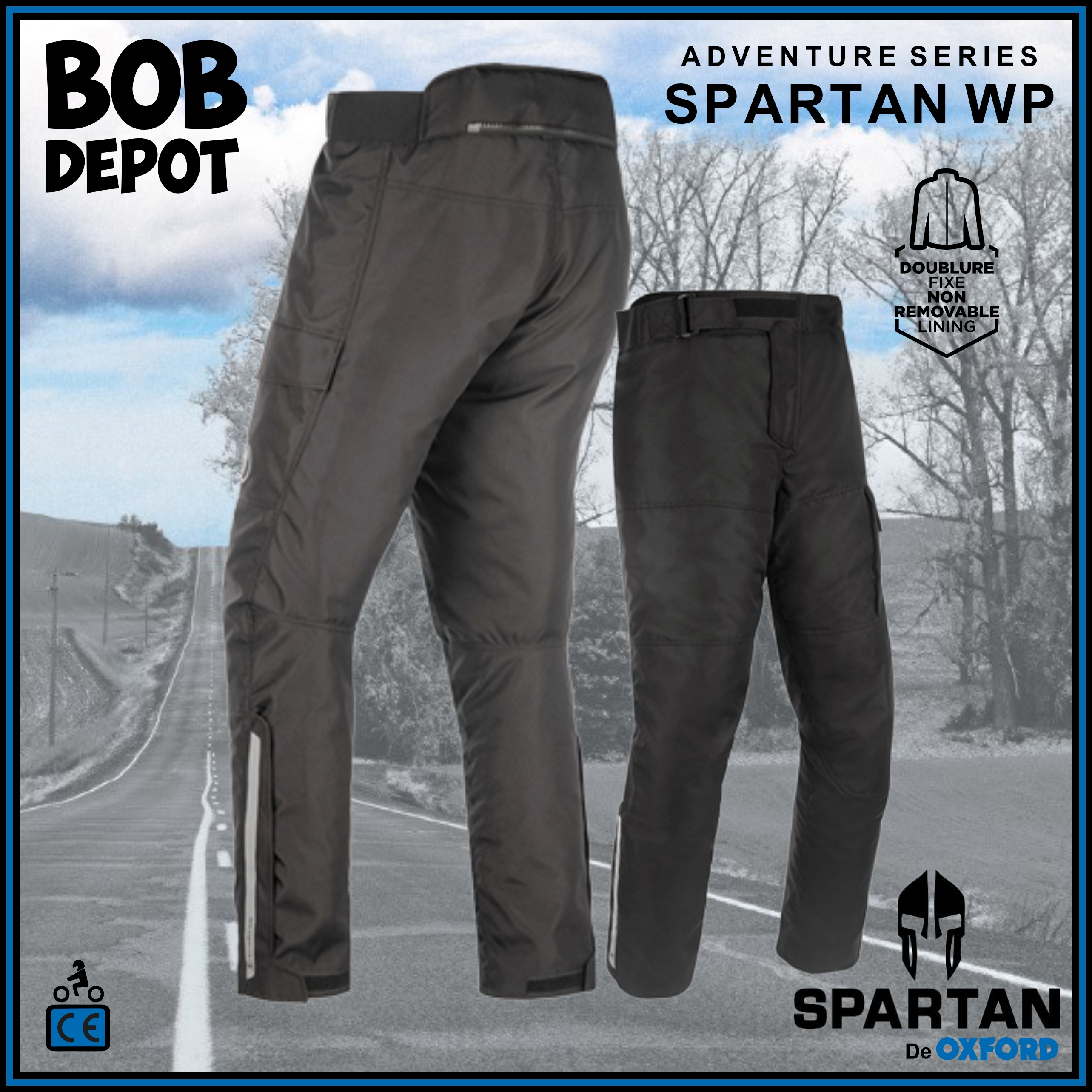 Pantalon Moto SPARTAN WP Régulier - Noir