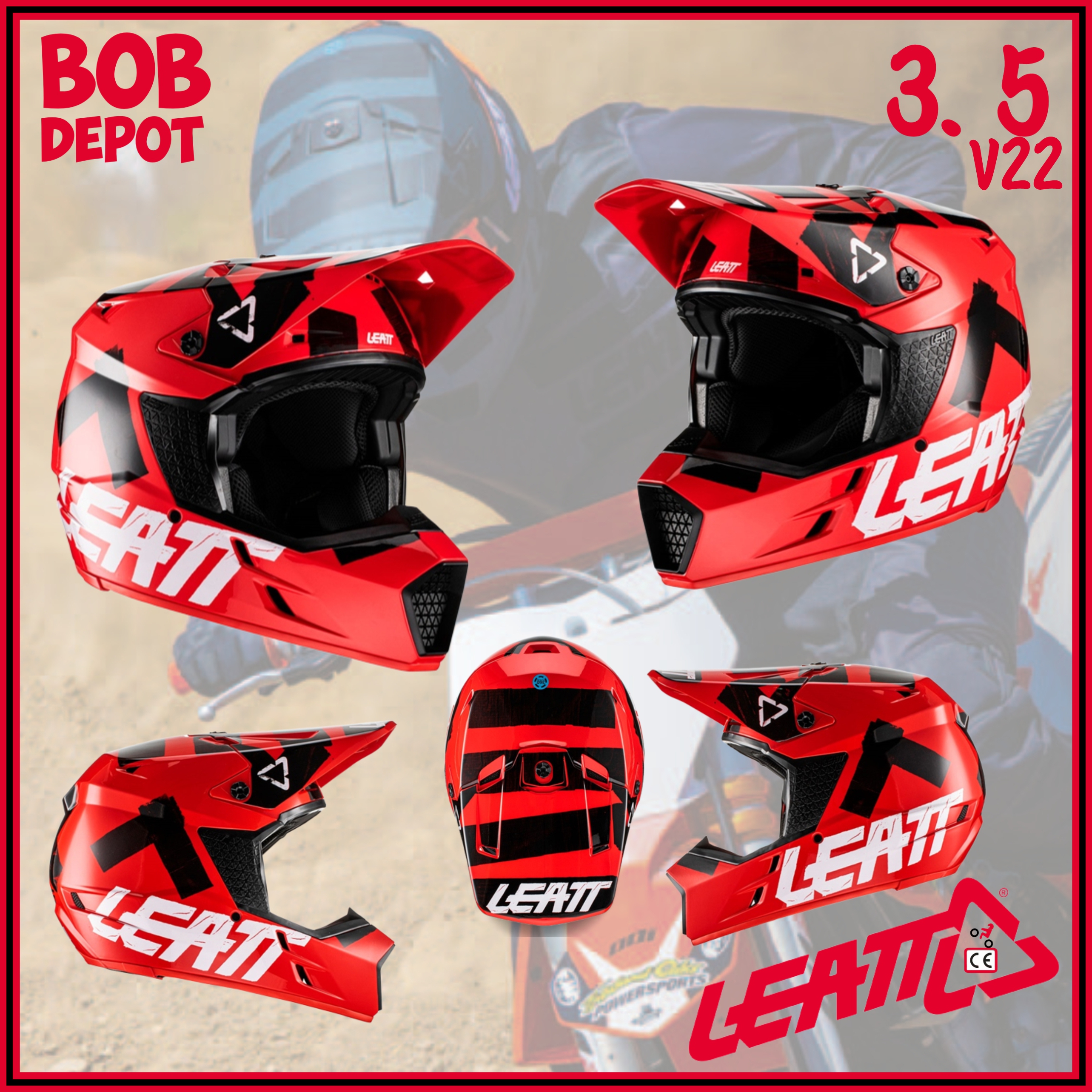 Casques Hors-Route 3.5 V22 - Rouge