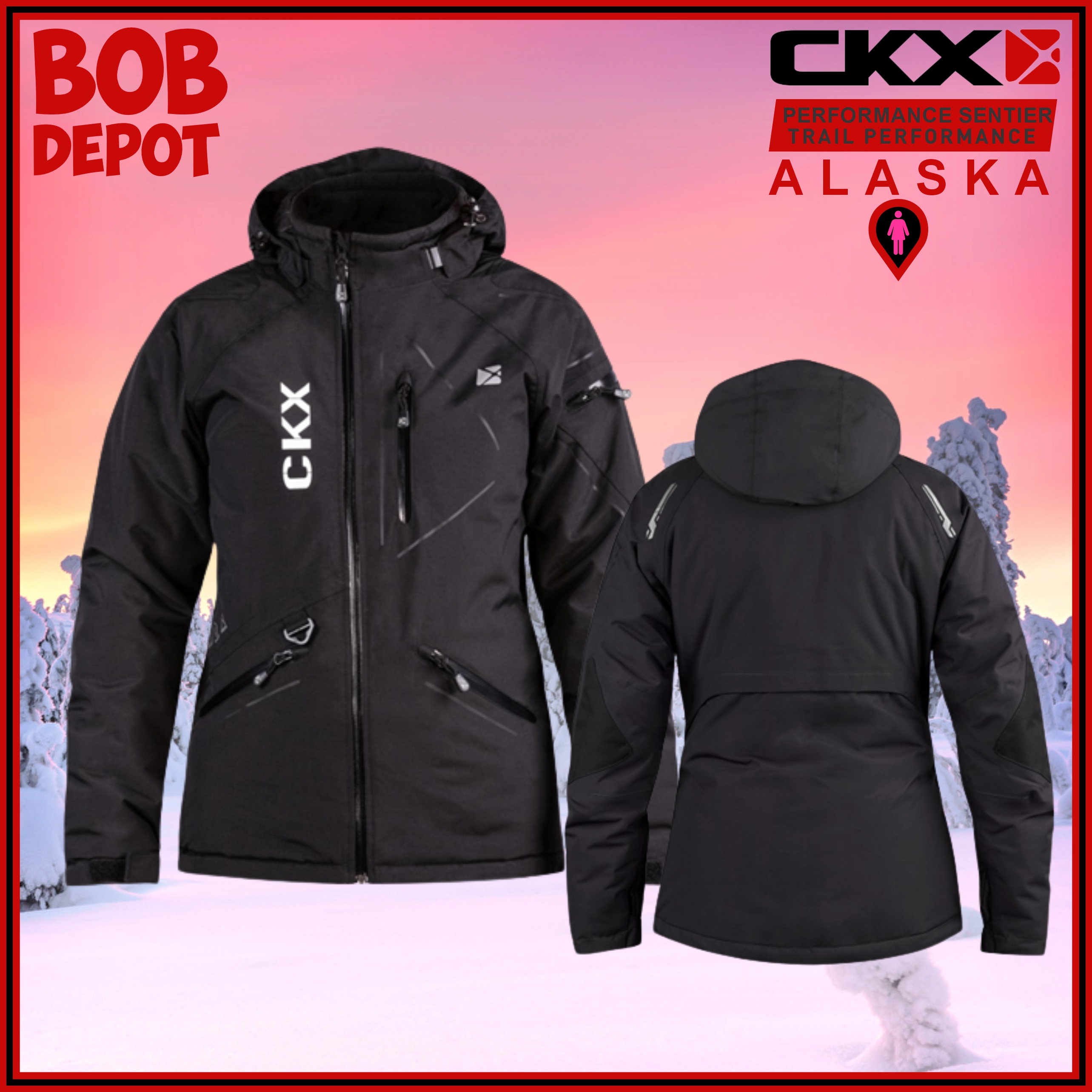 Manteau de Motoneige ALASKA - Noir & Blanc