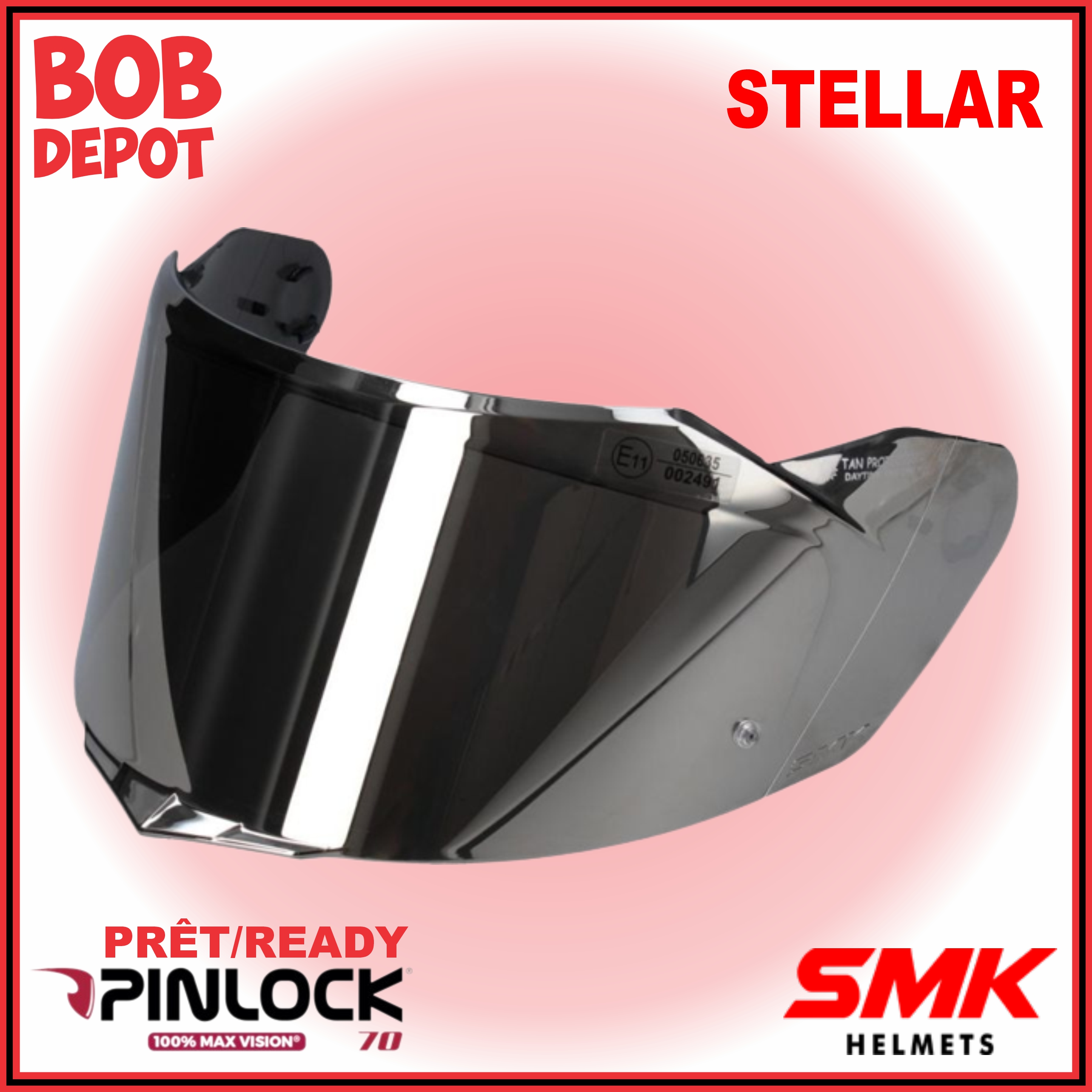 Visière pour Casque Stellar prête pour pinlock 70  - Mirroir