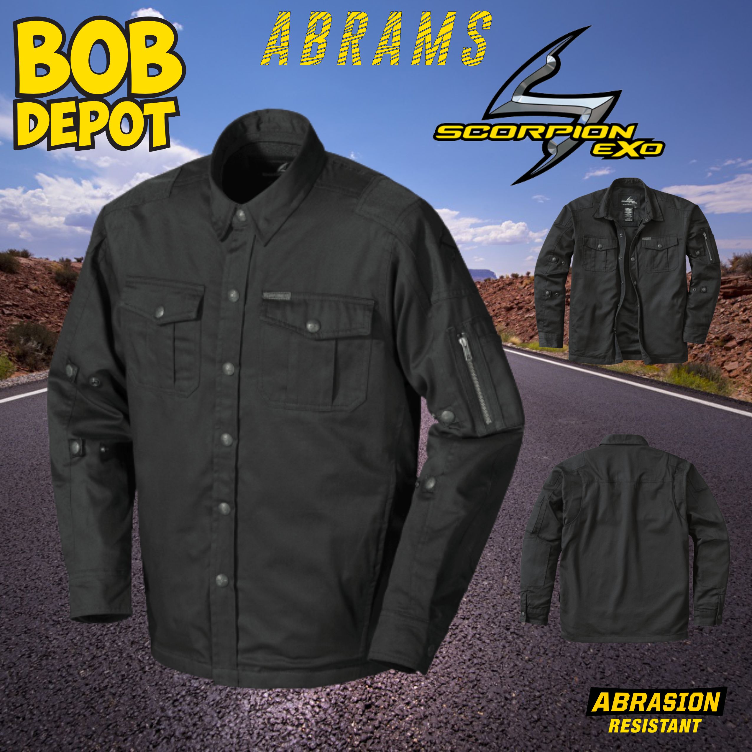 Chemises de Moto ABRAMS - Noir