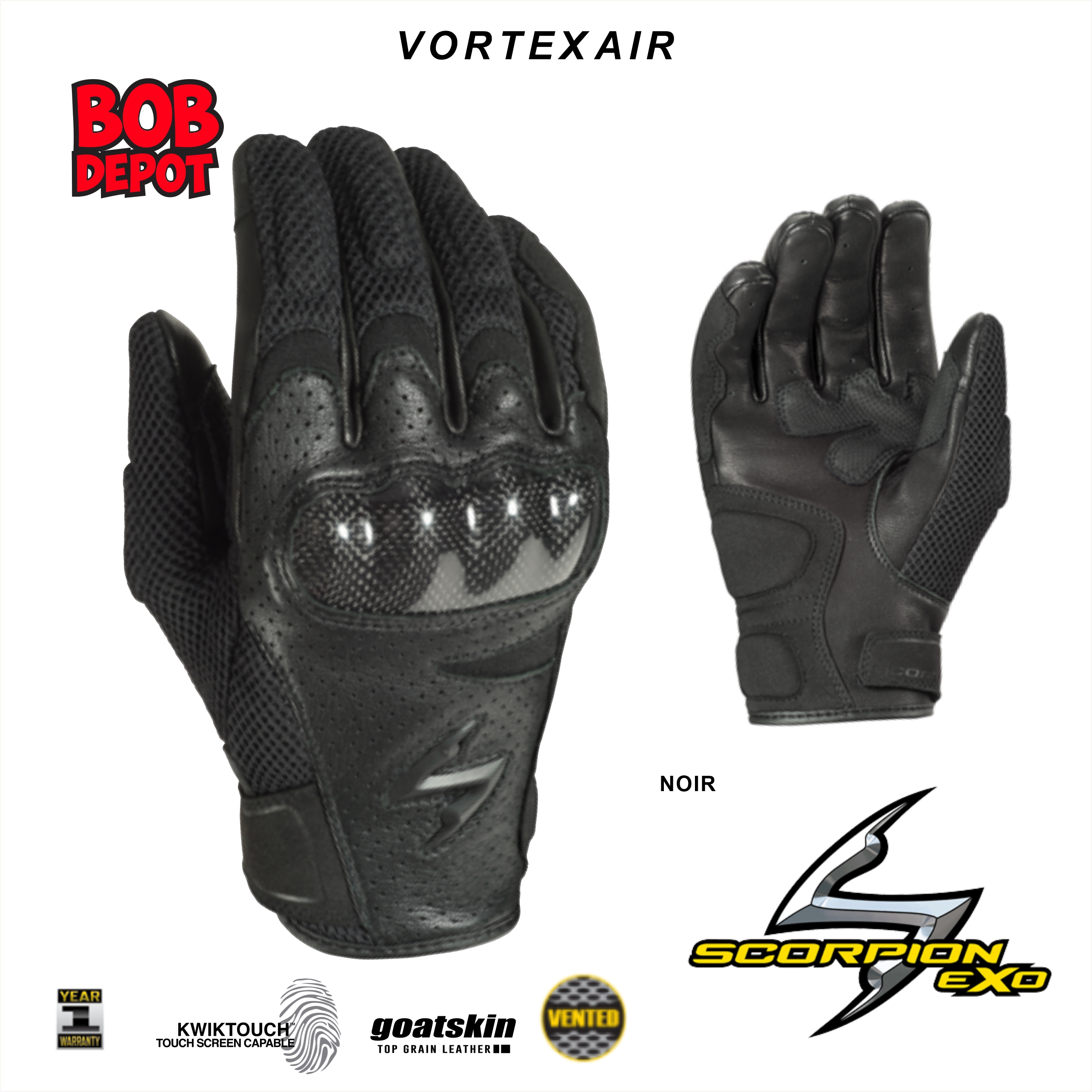 Gants Moto VORTEX AIR - Noir